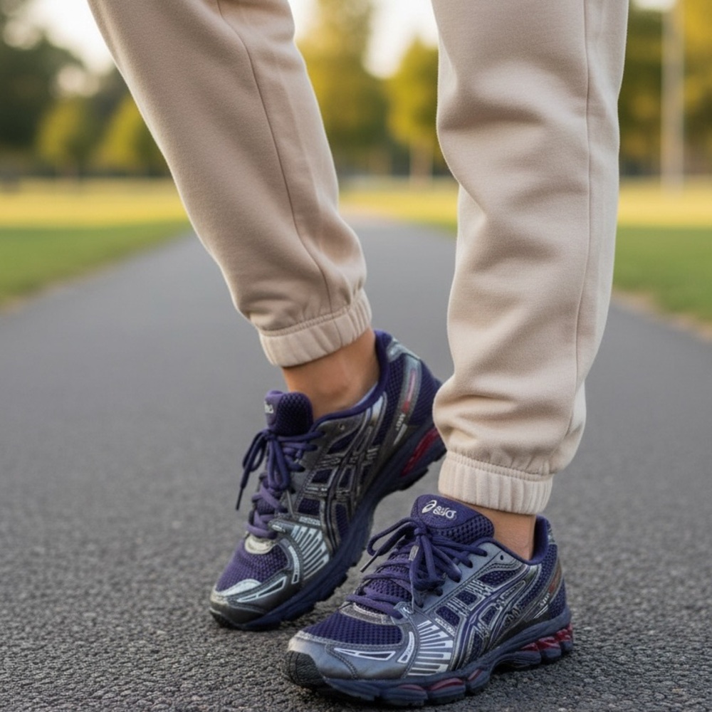 Asics x Kith Navy and Silver Sneakers